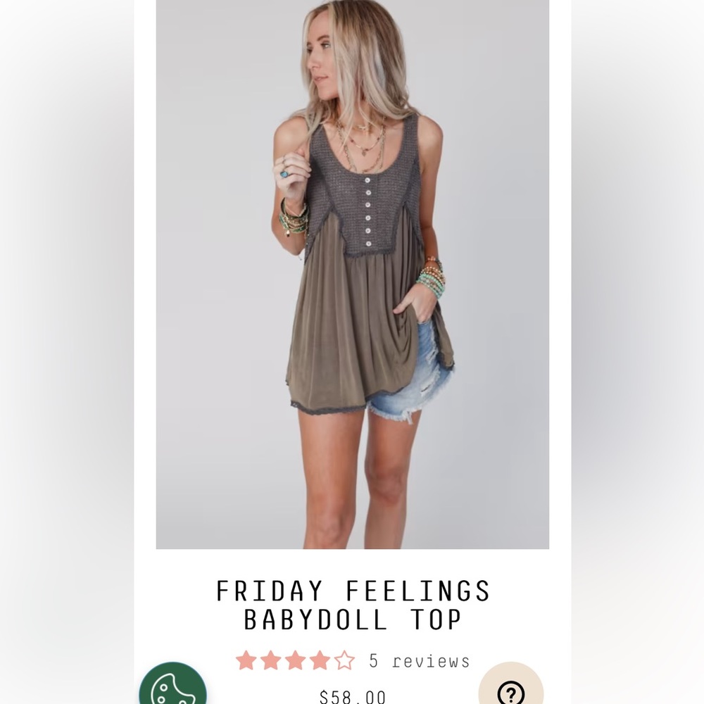 POL Friday feelings babydoll swing top charcoal color, L  from Three Bird Nest